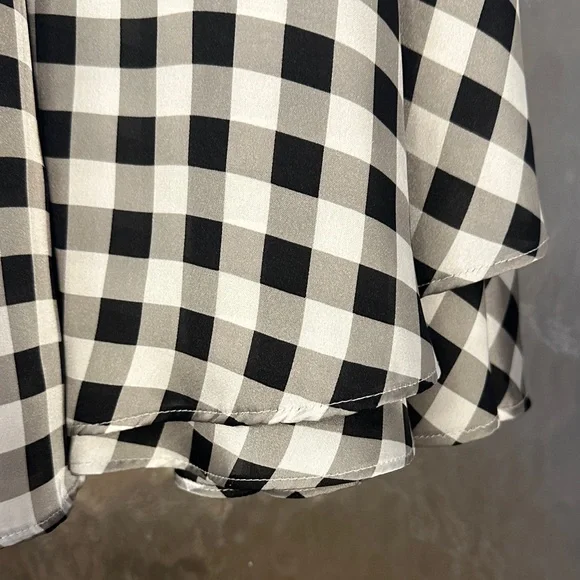 White House Black Market Black and White Gingham Midi Dress - Picture 4 of 11